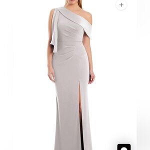 Chic One-Shoulder Dress in Light Gray